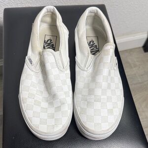 Vans Checkered White Slip-On Sneakers